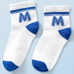 Honeyhap Premium  Cotton Bamboo Ankle Length Socks With Bio Finish Pack of 5 - Bright White & Skydiver image 5