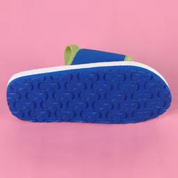 Babyoye Frog Printed Flip Flops with Back Strap - Blue image 5