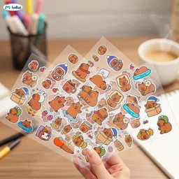 FunBlast Capybara Theme Kawaii Stickers - 4 Sheets (Yellow) image 5