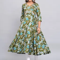 OKD Empires Women Floral Embroidered Flared Sleeves Chikankari Kurta-picture-16