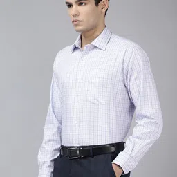 Van Heusen Custom Fit Micro Checked Pure Cotton Formal Shirt image 2