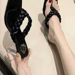 Shoetopia Kids Black Thong Sandals-image-89