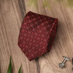 Louis Philippe Red Embroidered Tie-picture-20