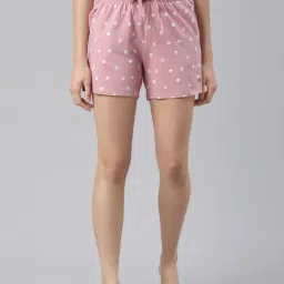 Enamor Blush Pink Cotton Printed Shorts-image-60