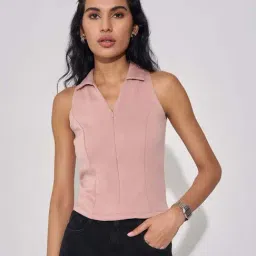 Sf Jeans By Pantaloons Pink Slim Fit Polo Top-picture-19