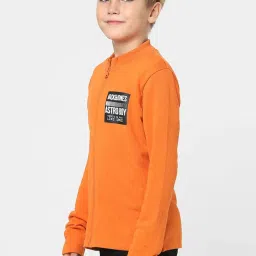 Jack & Jones Junior Burnt Orange Cotton Printed Full Sleeves Jacket image 3