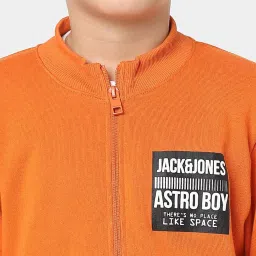 Jack & Jones Junior Burnt Orange Cotton Printed Full Sleeves Jacket image 5