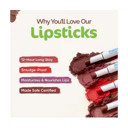 Mamaearth Moisture Matte Longstay Lipstick Raspberry Scarlet - 2 gm image 4