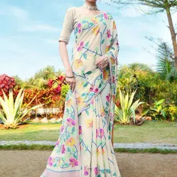 Satrani Off White Woven Saree With Unstitched Blouse-image-50