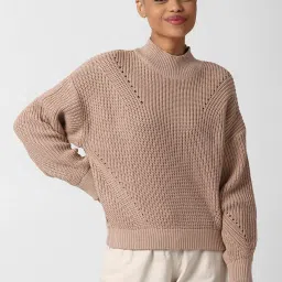 Forever 21 Brown Self Design Sweater image 1