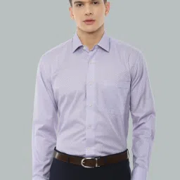 Louis Philippe Purple Cotton Regular Fit Printed Shirt image 1