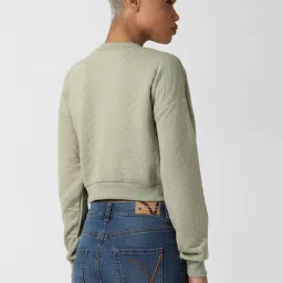 Forever 21 Olive Quilted Sweatshirt image 2