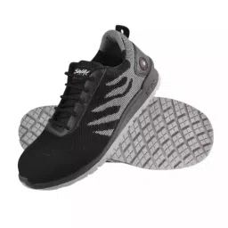 Hillson Steel Toe Safety Shoes Low Ankle PVC Sole Black & Grey Repellent Textile Size UK 6, Swag 1907-image-53
