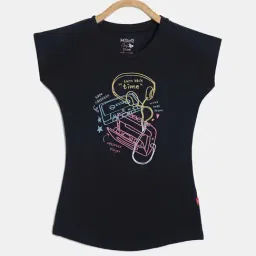 Dixcy Slimz Kids Navy Cotton Printed T-Shirt-image-22