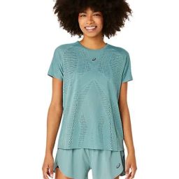 Asics Green Self Pattern Sports T-Shirt-picture-27