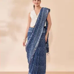 Taneira Blue Printed Saree-picture-24