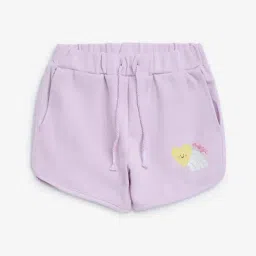 HOP Kids by Westside Lilac Heart Design Mid-Rise Cotton Shorts-image-62