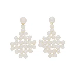 Sri Jagdamba Pearls White Pearl Gold Plated Necklace Set image 4