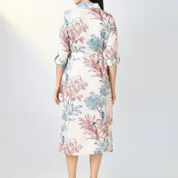 SHOWOFFFF Cream Regular Fit Printed Dress image 4