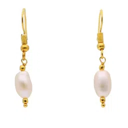 Sri Jagdamba Pearls Green & White Pearl Gold Plated Necklace Set image 4