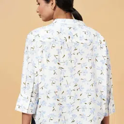 Annabelle by Pantaloons White Linen Floral Print Shirt image 2