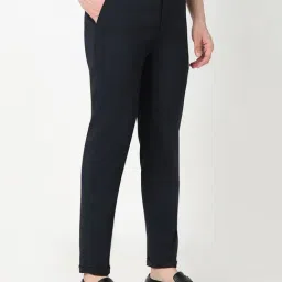 R&B Navy Slim Fit Trousers image 3