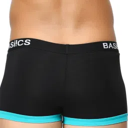BASIICS by La Intimo Black Mid Rise Comfort Fit Trunks (Pack of 2) image 3