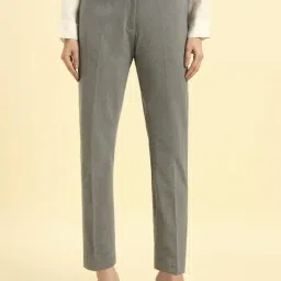Cantabil Grey Solid Formal Trousers-picture-24