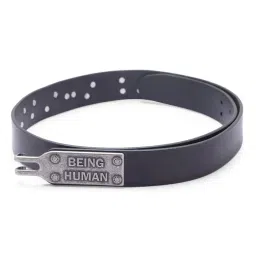 Being Human Black Leather Narrow Belt for Men image 1