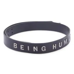 Being Human Black Leather Narrow Belt for Men image 2