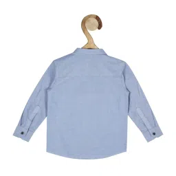 Allen Solly Junior Blue Cotton Textured Pattern Full Sleeves Shirt image 2