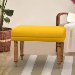 Chumbak Nawaab Sahara Solid Mustard Sheesham Wood Small Bench-picture-37