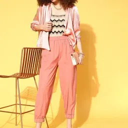 Melon by PlusS Peach Regular Fit Joggers image 4