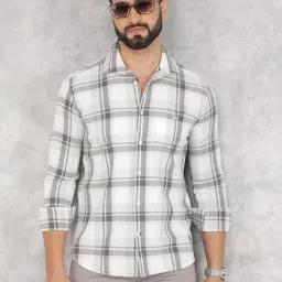 Crimsoune Club Green Cotton Slim Fit Checks Shirt-picture-40