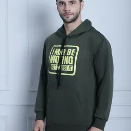 Vimal Jonney Navy & Olive Regular Fit Printed Hooded Sweatshirt - Pack of 2 image 3