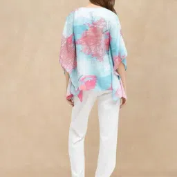 RAREISM Blue Linen Abstract Top image 2