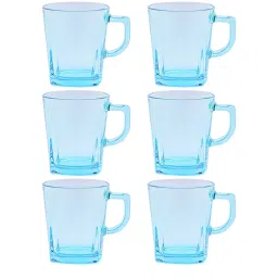 Pasabahce Transparent Glass Carre Coffee Mugs - Set of 6 (270ml) image 4