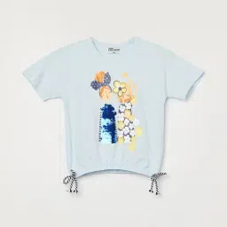 Fame Forever by Lifestyle Kids Blue Printed Regular Fit T-Shirt-picture-27