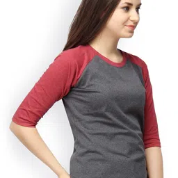 Campus Sutra Charcoal Grey T-shirt image 5