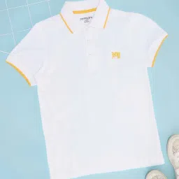 Pantaloons Junior Boys Bright White Cotton Solid T-Shirts-picture-14