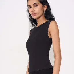 Sf Jeans By Pantaloons Black Slim Fit Top image 3