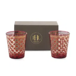 Pure Home and Living Printed Green Glass Set of 2 Tumblers-picture-12