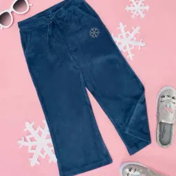 Pantaloons Junior Kids Teal Blue Cotton Embellished Pants-image-17