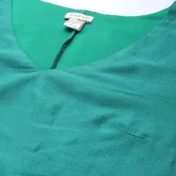 Qurvii Green Relaxed Fit A Line Dress image 5