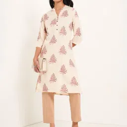 Rangmanch By Pantaloons White Regular Fit Printed Kurta image 4