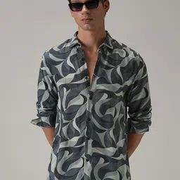Banana Club Men Classic Slim Fit Opaque Printed Casual Shirt image 3