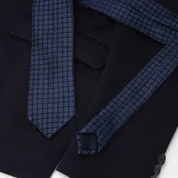 Louis Philippe Black & Blue Embroidered Tie-picture-43