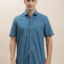 Turtle Teal Blue Cotton Regular Fit Shirt-picture-6