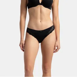 Jockey 1813 Women Medium Coverage Soft Touch Microfiber Elastane Bikini - Black-picture-16