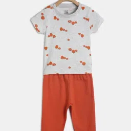 MINIKLUB Kids Grey & Orange Printed T-Shirt with Pants-image-62